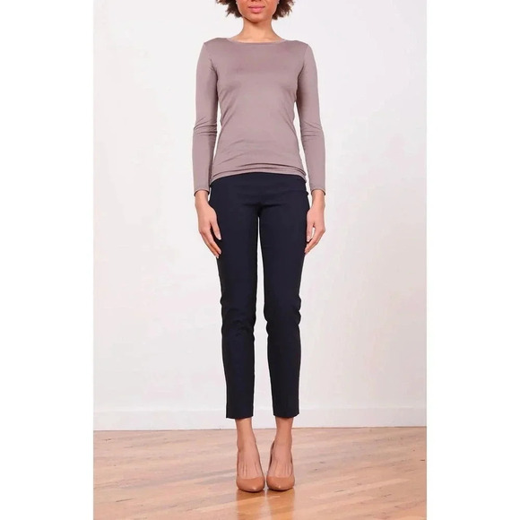 Avenue Montaigne Cropped Navy Pull On Pants Size 6 - Picture 1 of 4